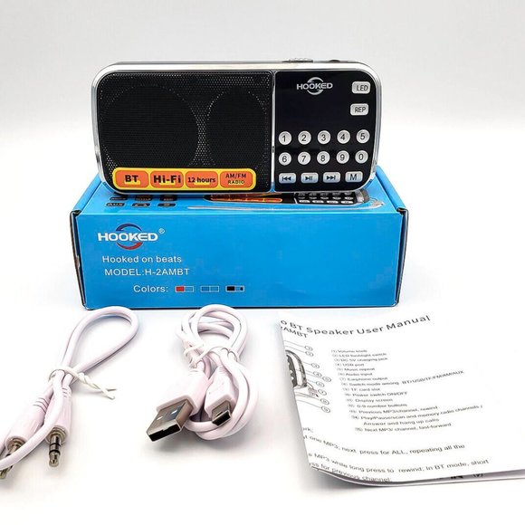 Multifunctional Digital MP3 Pocket Speaker AM/FM Radio Bluetooth/USB/SD/AUX BLK - Picture 4 of 5